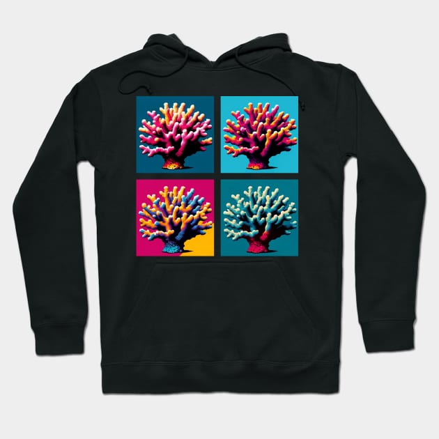 Pop Acropora - Cool Underwater Hoodie by PawPopArt